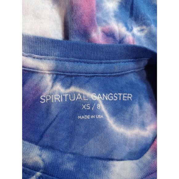 Spiritual Gangster Shirt Girls Extra Small 8 Pink Blue Tie-dye Tank Top Hippie S - Picture 4 of 6